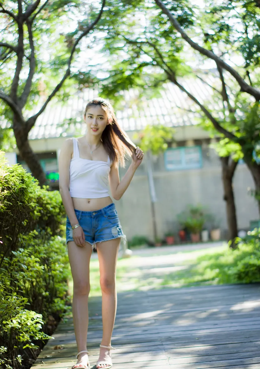 [Mzsock] NO.186 Jin Yunqiao’s midriff-revealing denim shorts cool and beautiful legs street photography#[47P]-5