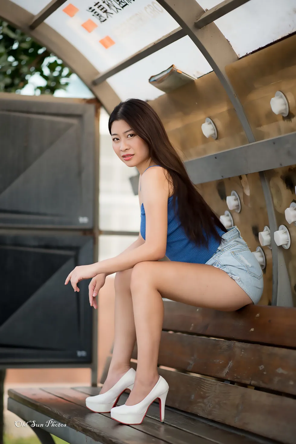 [Mzsock] NO.187 Zhang Zilin denim shorts, high heels and beautiful legs street photography#[66P]-66